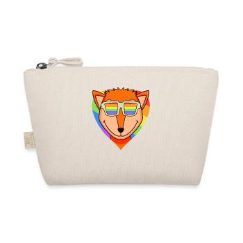 LGBT Tier Fuchs Regenbogen Herz - Bio-Täschchen - Natur - Vorne