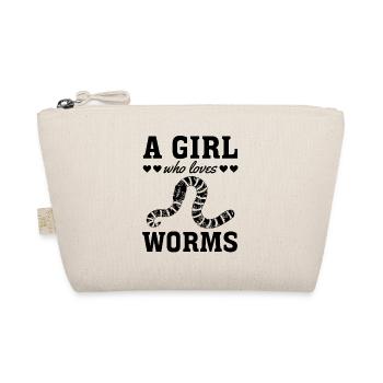 Nice worm girl worm lover I A girl, - Organic Pouch - nature - Front