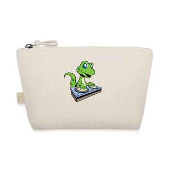 Cartoon Gecko DJ at turntable - Organic Pouch - nature - Front