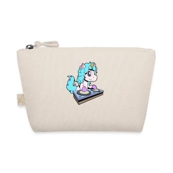 Cartoon Unicorn DJ at turntable - Organic Pouch - nature - Front