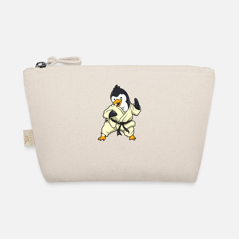 Comic Pinguin macht Karate Bio-Täschchen