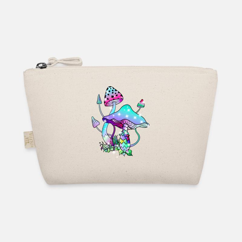 Magic mushrooms psychedelic mushroom art Organic Pouch