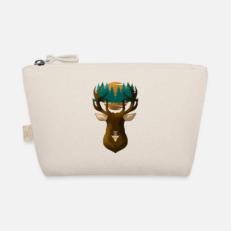 Deer Head Motif Organic Pouch