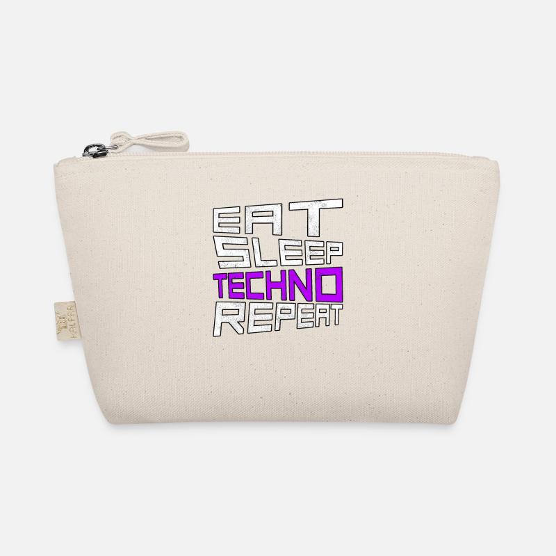 eat sleep techno repeat Organic Pouch