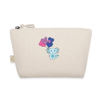 Bi Flagge Ballon Herz Pride LGBTQ Axolotl - Bio-Täschchen - Natur - Vorne