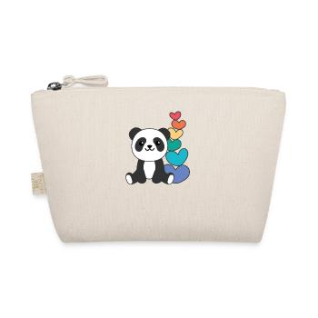 Regenbogen Herzen Pride LGBTQ süße tiere Panda - Bio-Täschchen - Natur - Vorne