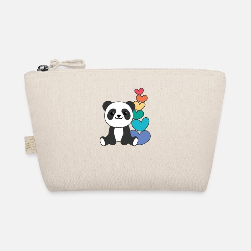 Rainbow Hearts Pride LGBTQ Mignons Animaux Panda Trousse biologique