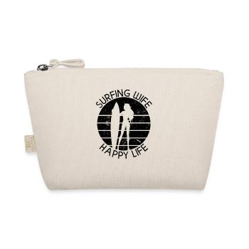 Surfing Wife Happy Life Wellenreiten Surfen Surfer - Organic Pouch - nature - Front