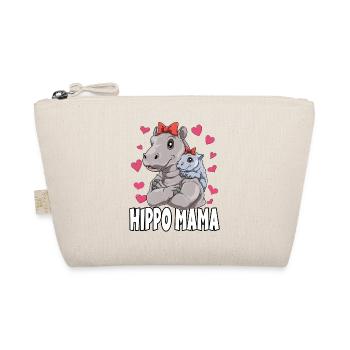Hippo Mama Muttertag Mom Mutter Nilpferd - Bio-Täschchen - Natur - Vorne