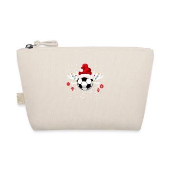 Lustige Fußball Rentier Santa Hat Weihnachtsfeiertag - Bio-Täschchen - Natur - Vorne