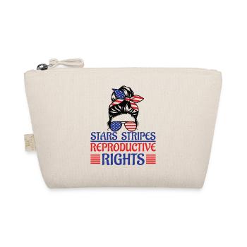 Stars Stripes Reproductive Rights 4th of july - Organic Pouch - nature - Front