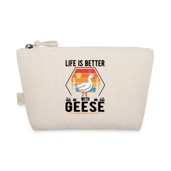 Life is better with Geese Gänse Gans - Bio-Täschchen - Natur - Vorne