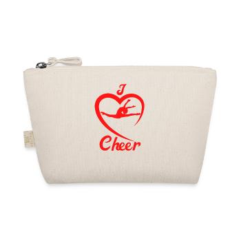 I Love Cheer Gift For Cheerleader Girl - Organic Pouch - nature - Front