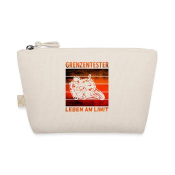 Grenzentester Leben Am Limit Motorradfahrer Biker - Bio-Täschchen - Natur - Vorne