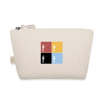 Squares Angler Fishing Fishing Retro Vintage Hobby - Organic Pouch - nature - Front
