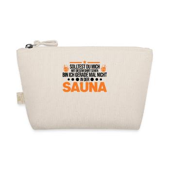 Sauna Shirt Saunieren Saunagänger - Bio-Täschchen - Natur - Vorne