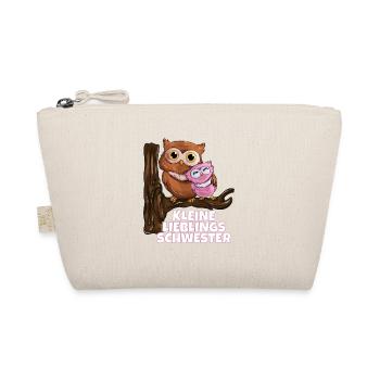 Owl Birth Baby Little Favorite Sister - Organic Pouch - nature - Front
