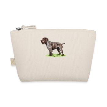 Deutsch Drahthaar I Jagdhund Vorstehhund Geschenk - Bio-Täschchen - Natur - Vorne