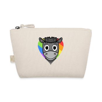 Esel Lgbt Regenbogen Farben - Bio-Täschchen - Natur - Vorne