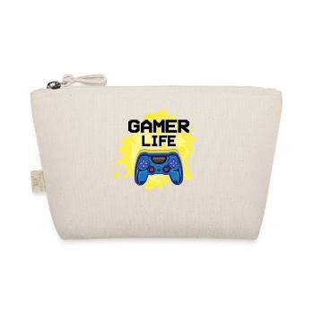 Gamer Life Quote Gamepad Gift Video Game - Organic Pouch - nature - Front