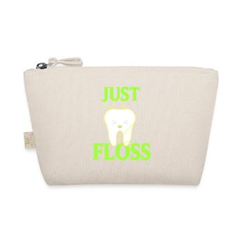 Just Floss Funny Cute Dentist T-Shirt Present Gift - Bio-Täschchen - Natur - Vorne