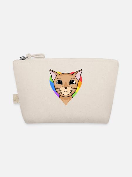LGBT Katze Abessinierkatze Regenbogen - Bio-Täschchen - Natur - Vorne