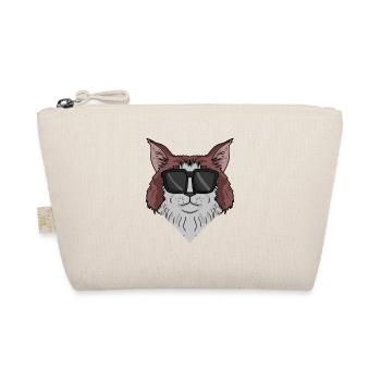 Maine-Coon Katze mit Sonnenbrille - Bio-Täschchen - Natur - Vorne