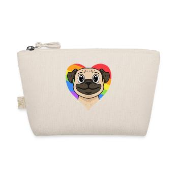 LGBT Hund Mops Regenbogen - Bio-Täschchen - Natur - Vorne