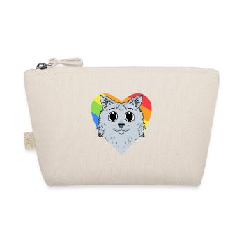 LGBT Katze Sibirische Katze Regenbogen - Bio-Täschchen - Natur - Vorne
