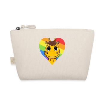 Giraffe LGBT Regenbogen Farben - Bio-Täschchen - Natur - Vorne
