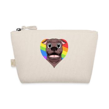 LGBT Dog American Pit Bull Terrier Rainbow - Organic Pouch - nature - Front