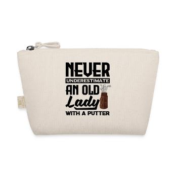 Never Underestimate And Old Lady With A Putter Gol - Bio-Täschchen - Natur - Vorne