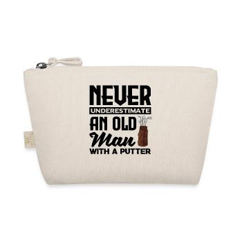 Never Underestimate And Old Man With A Putter Golf - Bio-Täschchen - Natur - Vorne