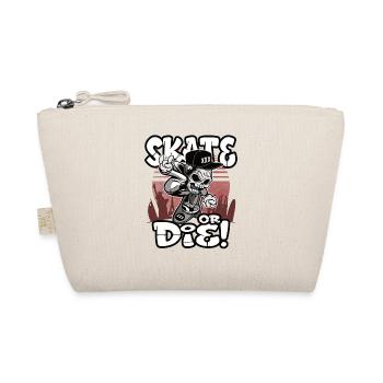 Skate or the skateboard ride gift - Organic Pouch - nature - Front