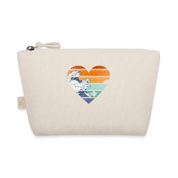 Rétro Simpliste Coeur Océan Beach Lovers Surf - Trousse biologique - nature - Devant