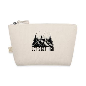 Let's Get High Outdoor Mountain Hiking Hiker - Organic Pouch - nature - Front