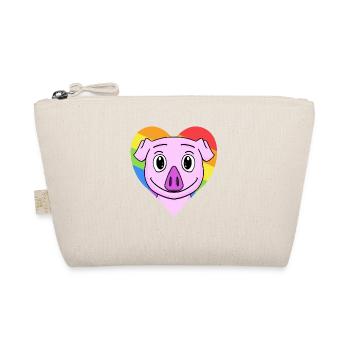 Schwein Lgbt Regenbogen Farben - Bio-Täschchen - Natur - Vorne