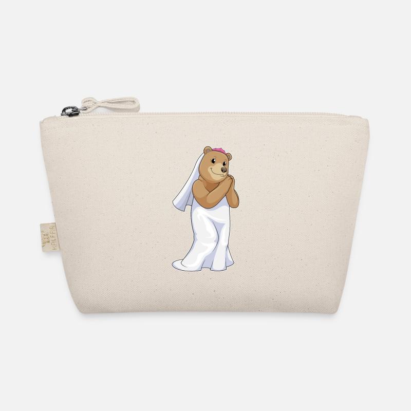 Bär als Braut mit Schleier Bio-Täschchen