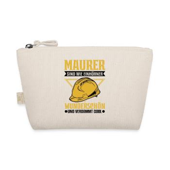 Maurer Einhorn Mauerer Maurermeister - Bio-Täschchen - Natur - Vorne