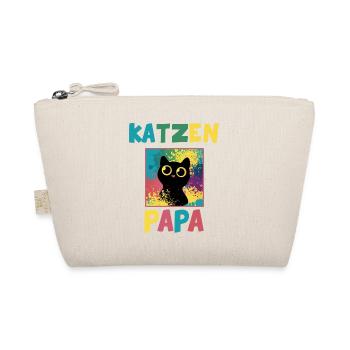 Katzen Papa Portrait Tiermotiv Geschenk - Bio-Täschchen - Natur - Vorne