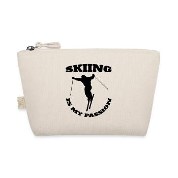 Skifahrer Skifahren Weihnachten Ski Wintersport - Bio-Täschchen - Natur - Vorne