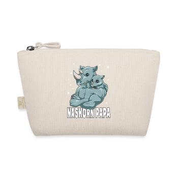 Nahorn Papa und Baby Rhinozeros Papa Vatertag - Bio-Täschchen - Natur - Vorne