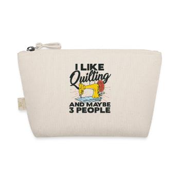 I Like Quilting And Maybe 3 People Knitting Stitch - Bio-Täschchen - Natur - Vorne