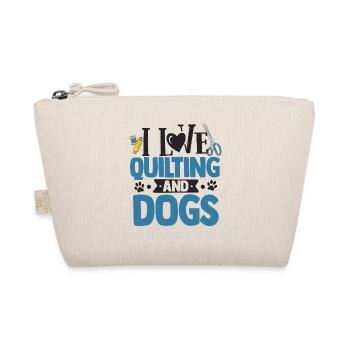 I Love Quilting And Dogs Crocheting Knitting Sewin - Bio-Täschchen - Natur - Vorne