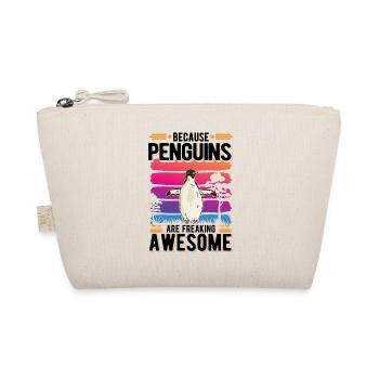 Because Penguins are freaking awesome Pinguin - Bio-Täschchen - Natur - Vorne