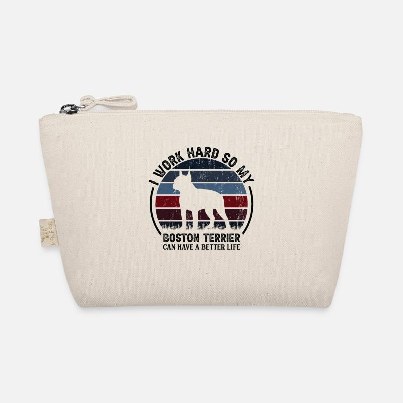 Arbeiten Sie Hart - Retro Boston Terrier Bio-Täschchen