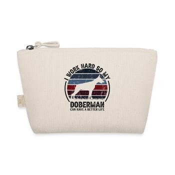 Hard Work - Retro Doberman - Organic Pouch - nature - Front