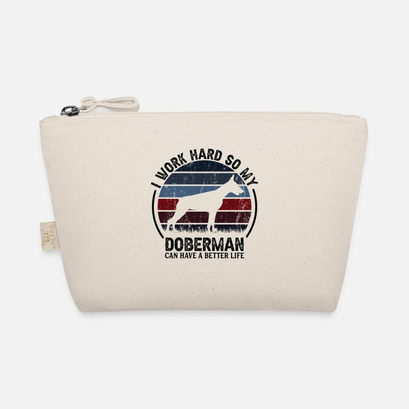 Hard Work - Retro Doberman Organic Pouch