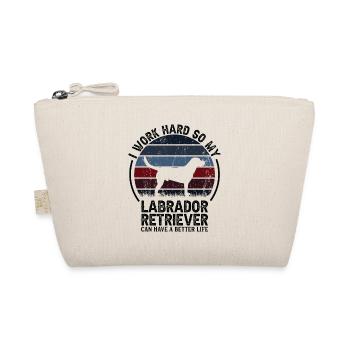 Work Hard - Retro Labrador Retriever - Organic Pouch - nature - Front