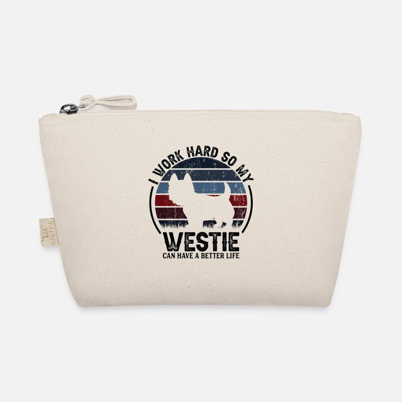 Work Hard - Retro Westie Organic Pouch